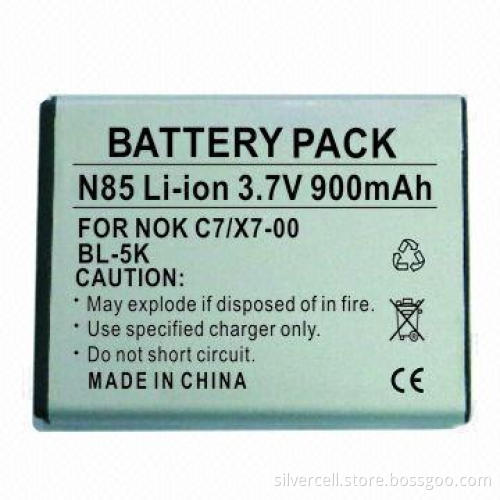 Li-ion Battery for Nokia BL-5K, with 900mAh Capacity